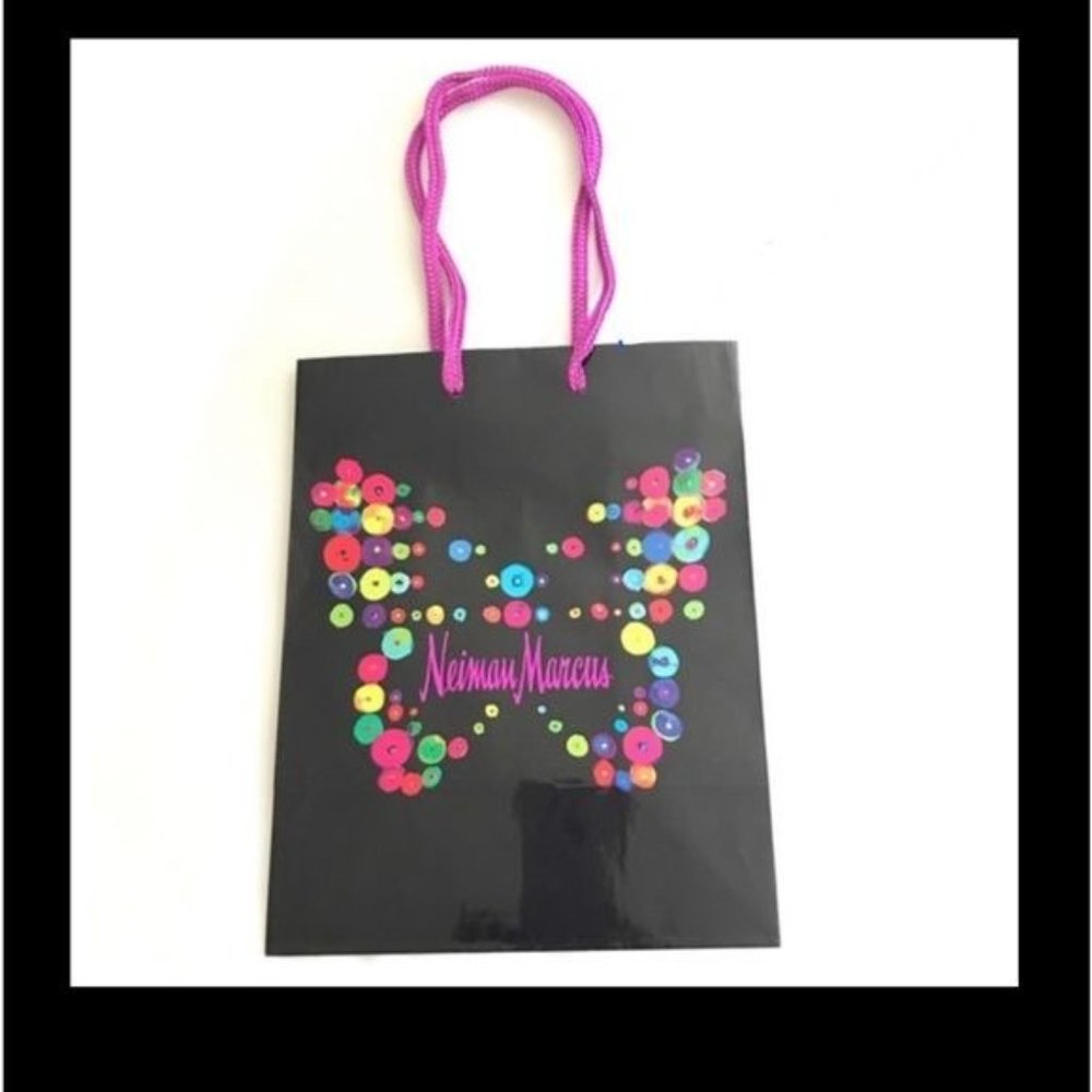Neiman Marcus Holiday Butterfly Black Gift Bag